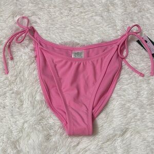 NWT Wild Fable Light Pink Adjustable Waist Low Rise Extra High Leg Swim Bottoms